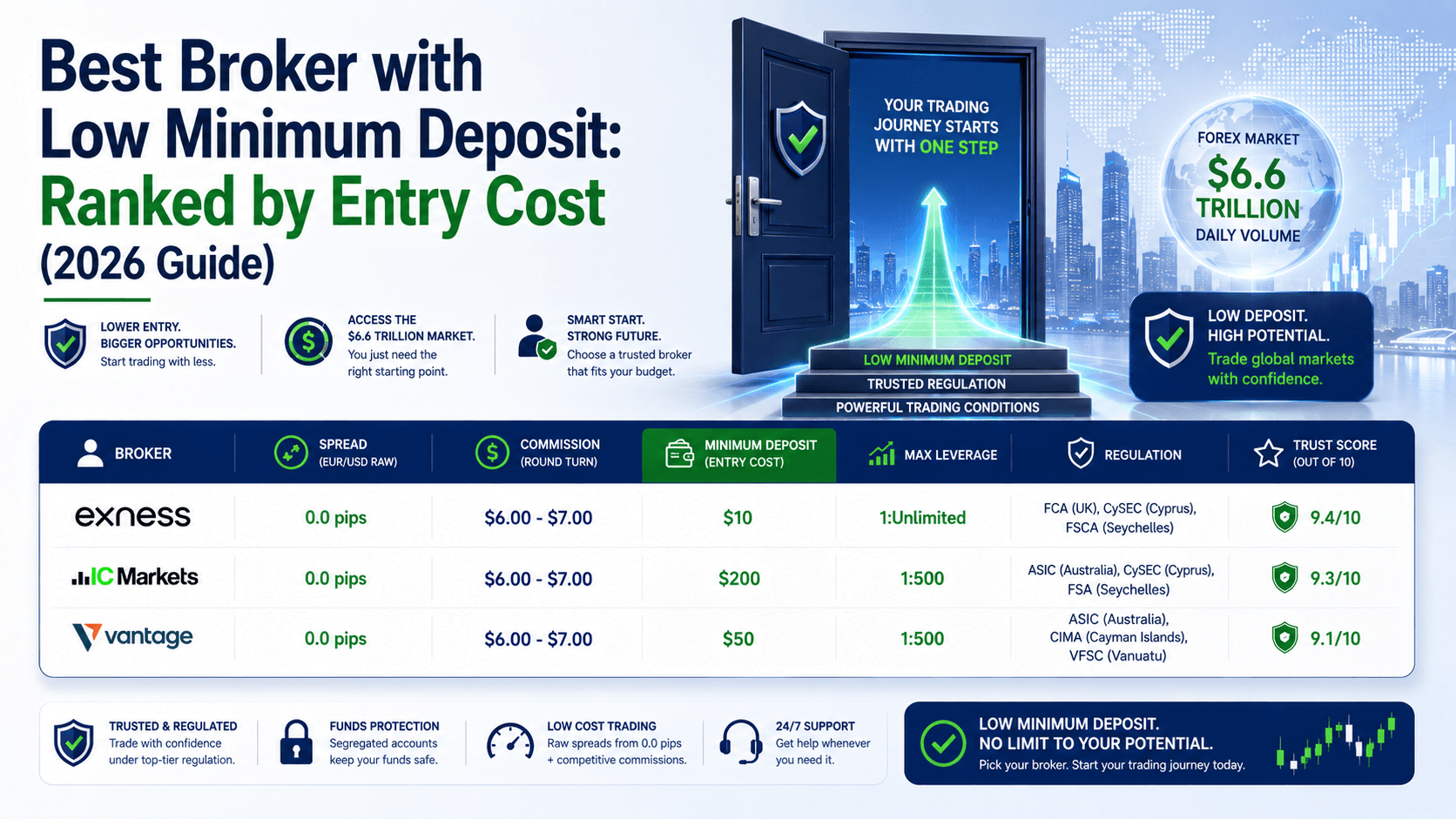 Best Broker with Low Minimum Deposit: Ranked by Entry Cost (2025 Guide)