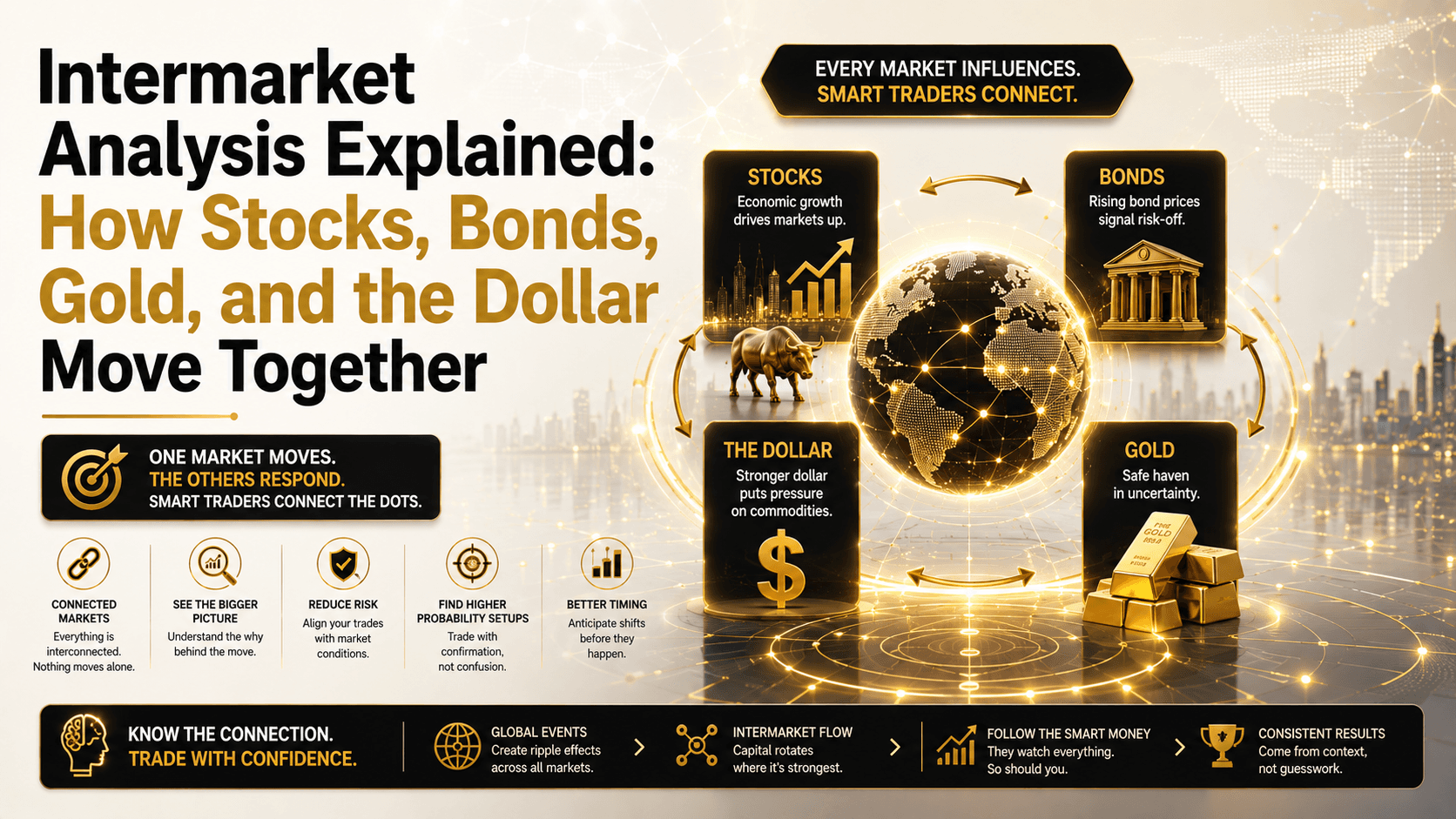 Intermarket Analysis Explained: How Stocks, Bonds, Gold, and the Dollar Move Together