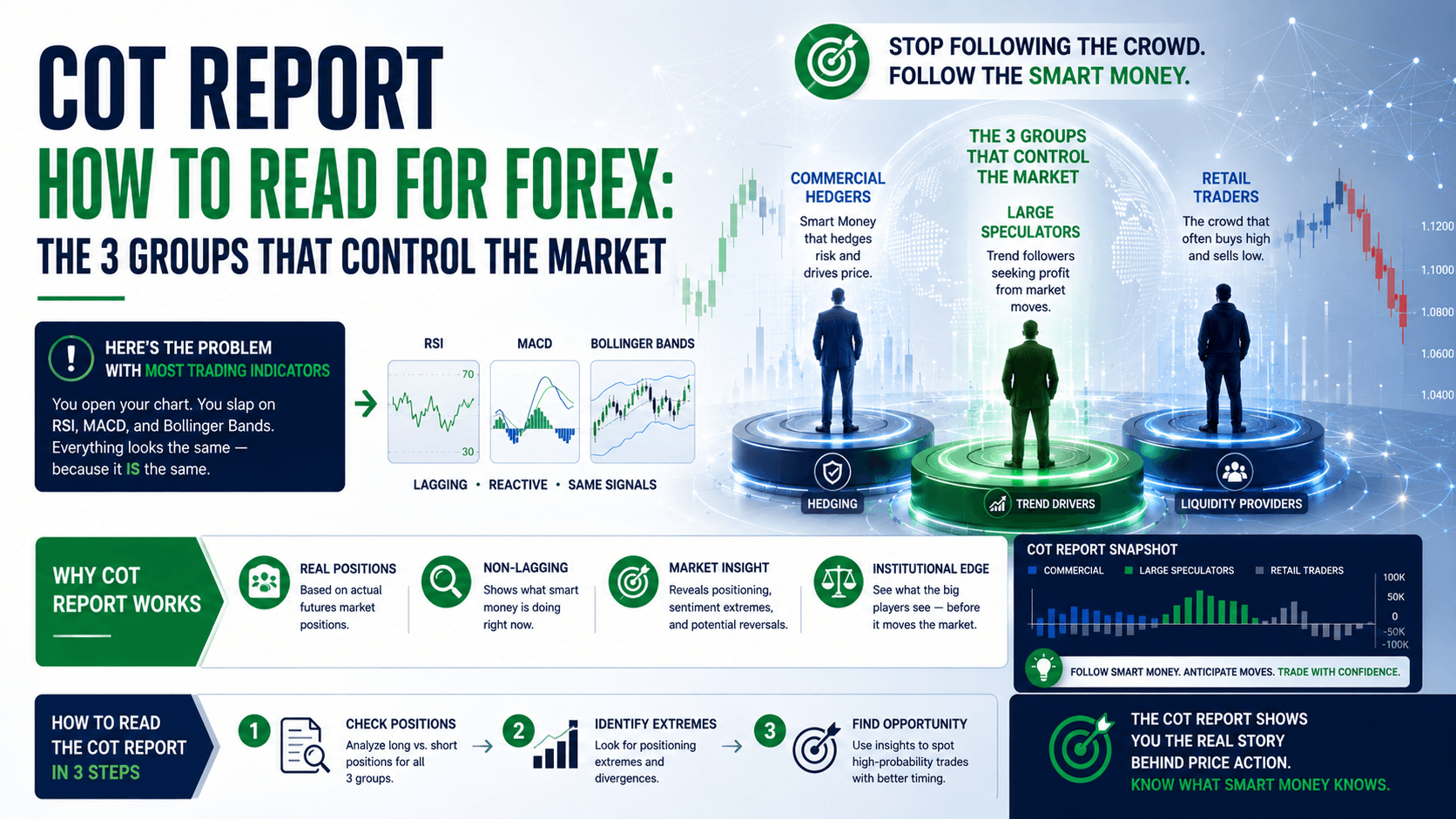 COT Report How to Read for Forex: The 3 Groups That Control the Market