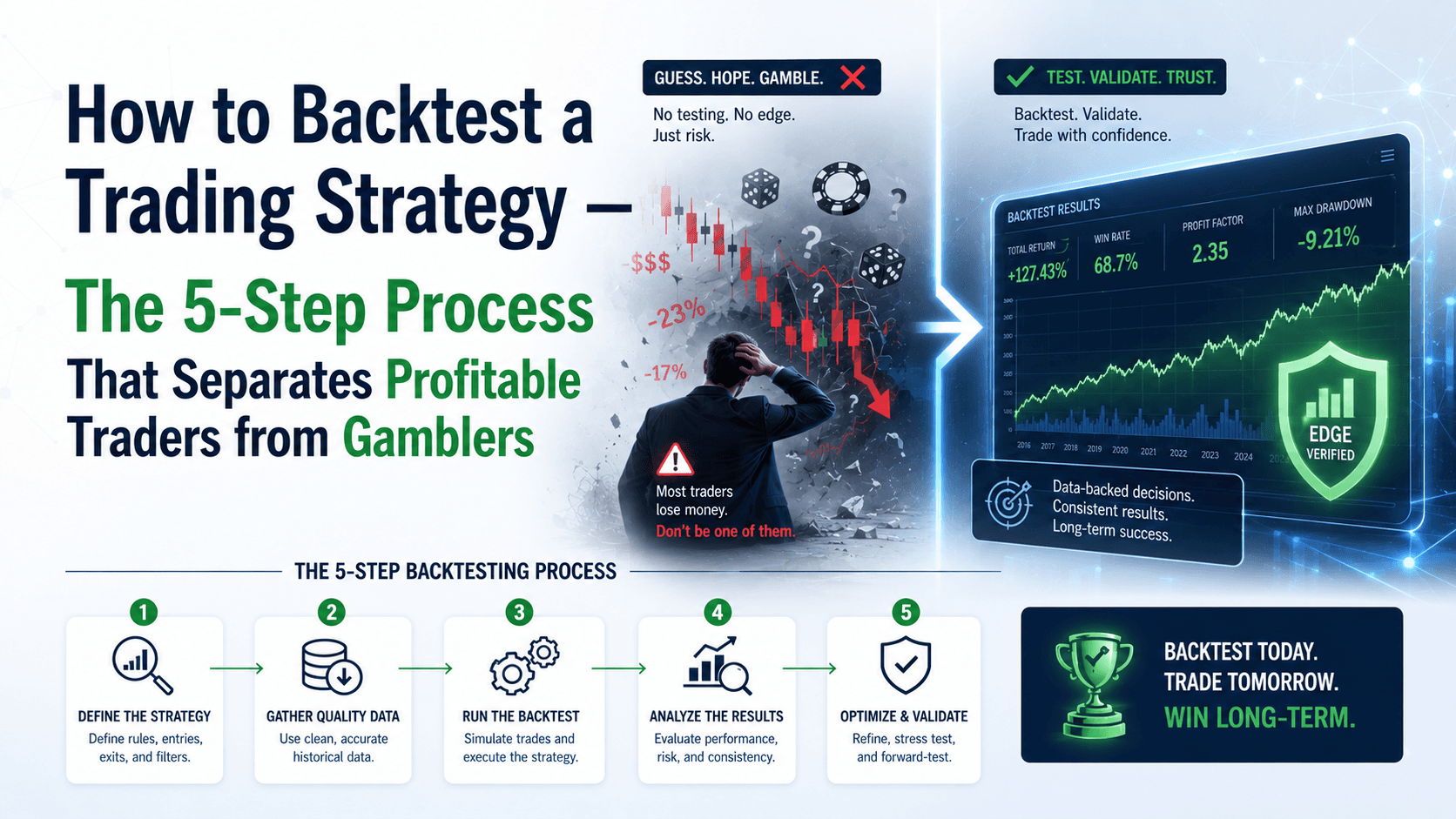 How to Backtest a Trading Strategy — The 5-Step Process That Separates Profitable Traders from Gamblers