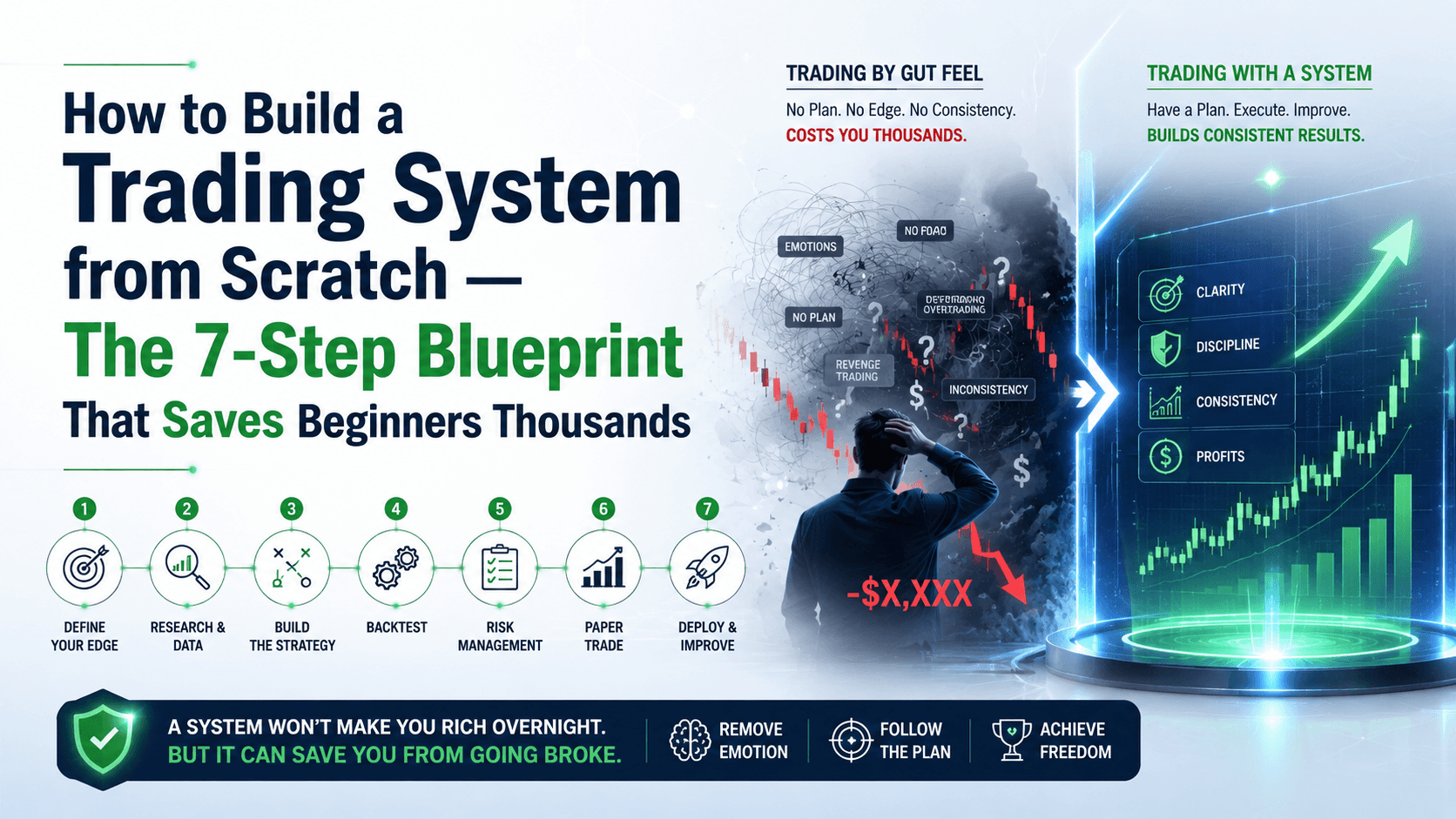 How to Build a Trading System from Scratch — The 7-Step Blueprint That Saves Beginners Thousands