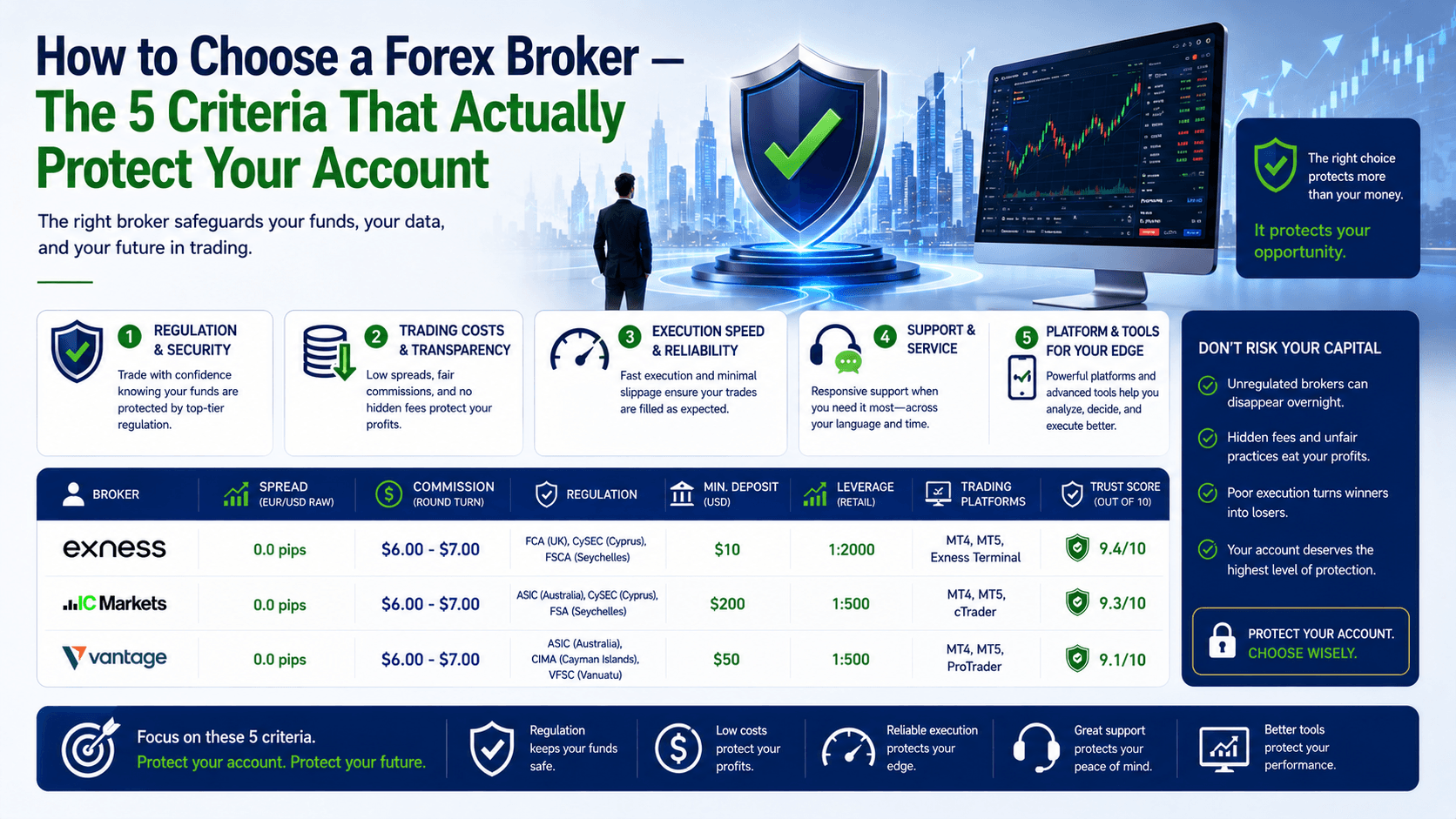 How to Choose a Forex Broker — The 5 Criteria That Actually Protect Your Account