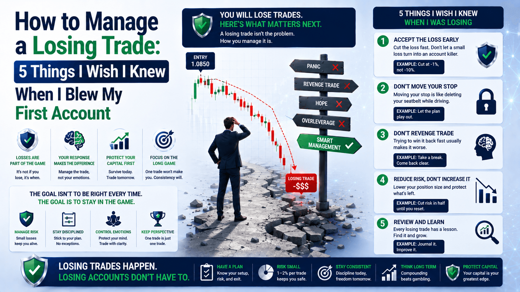 How to Manage a Losing Trade: 5 Things I Wish I Knew When I Blew My First Account