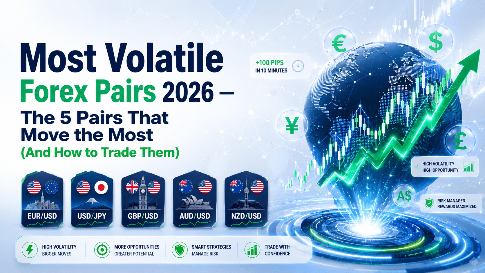 Most Volatile Forex Pairs 2026 — The 5 Pairs That Move the Most (And How to Trade Them)
