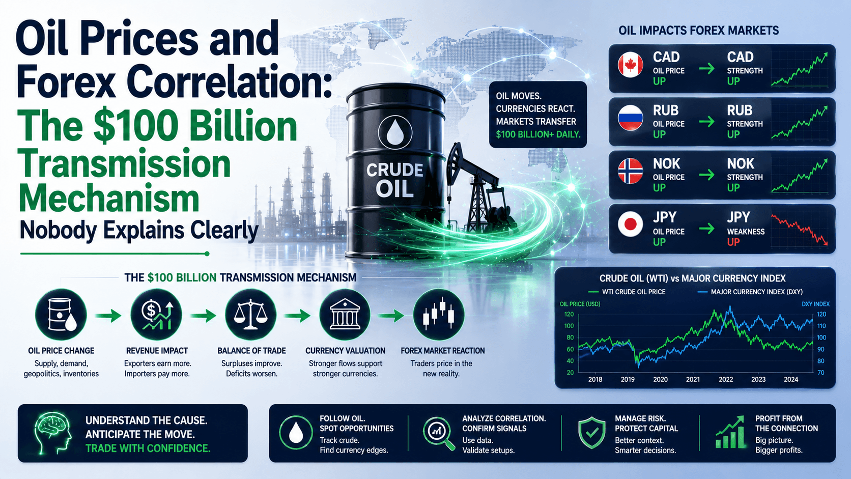 Oil Prices and Forex Correlation: The $100 Billion Transmission Mechanism Nobody Explains Clearly