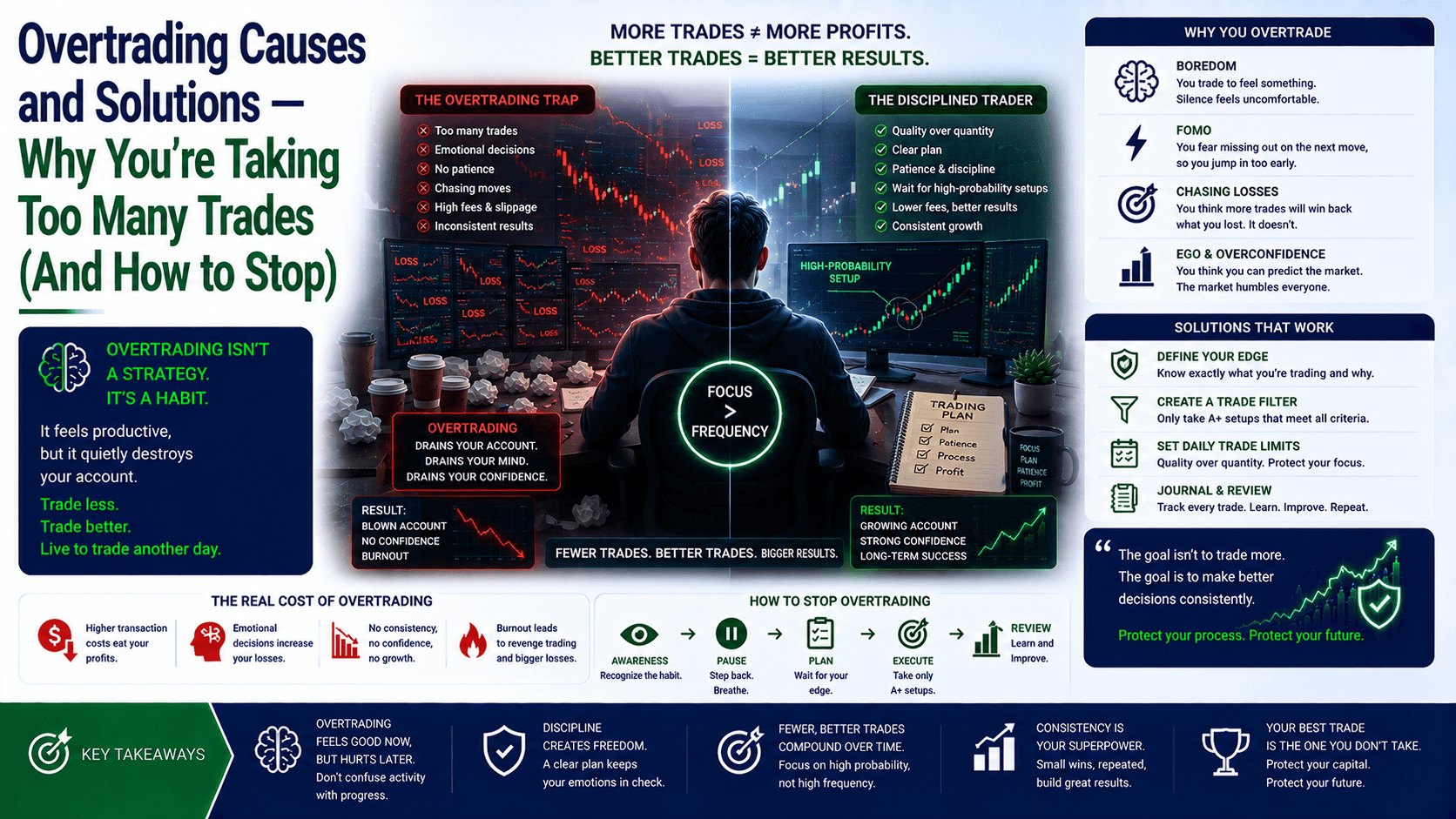 Overtrading Causes and Solutions — Why You’re Taking Too Many Trades (And How to Stop)