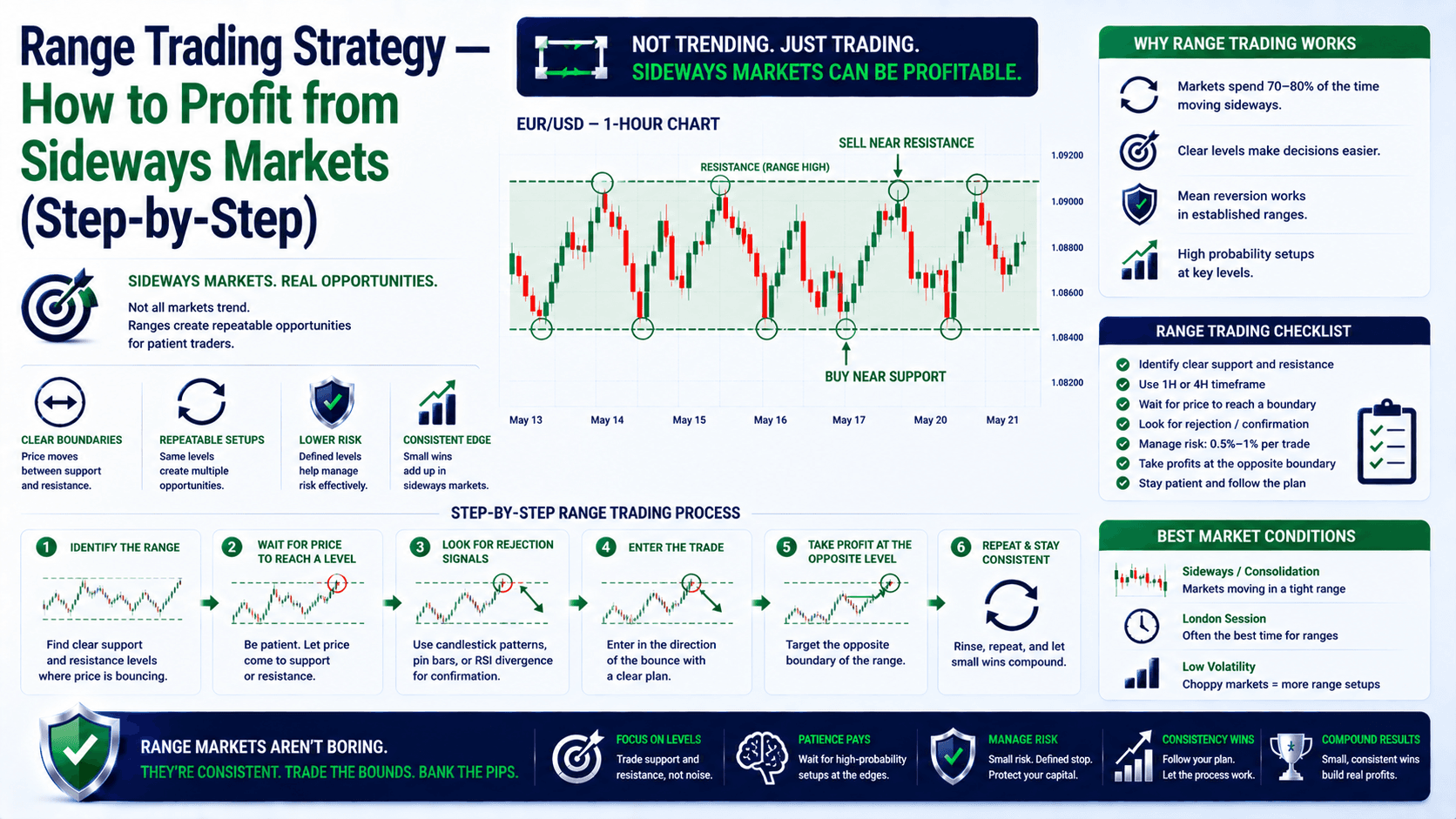 Range Trading Strategy — How to Profit from Sideways Markets (Step-by-Step)