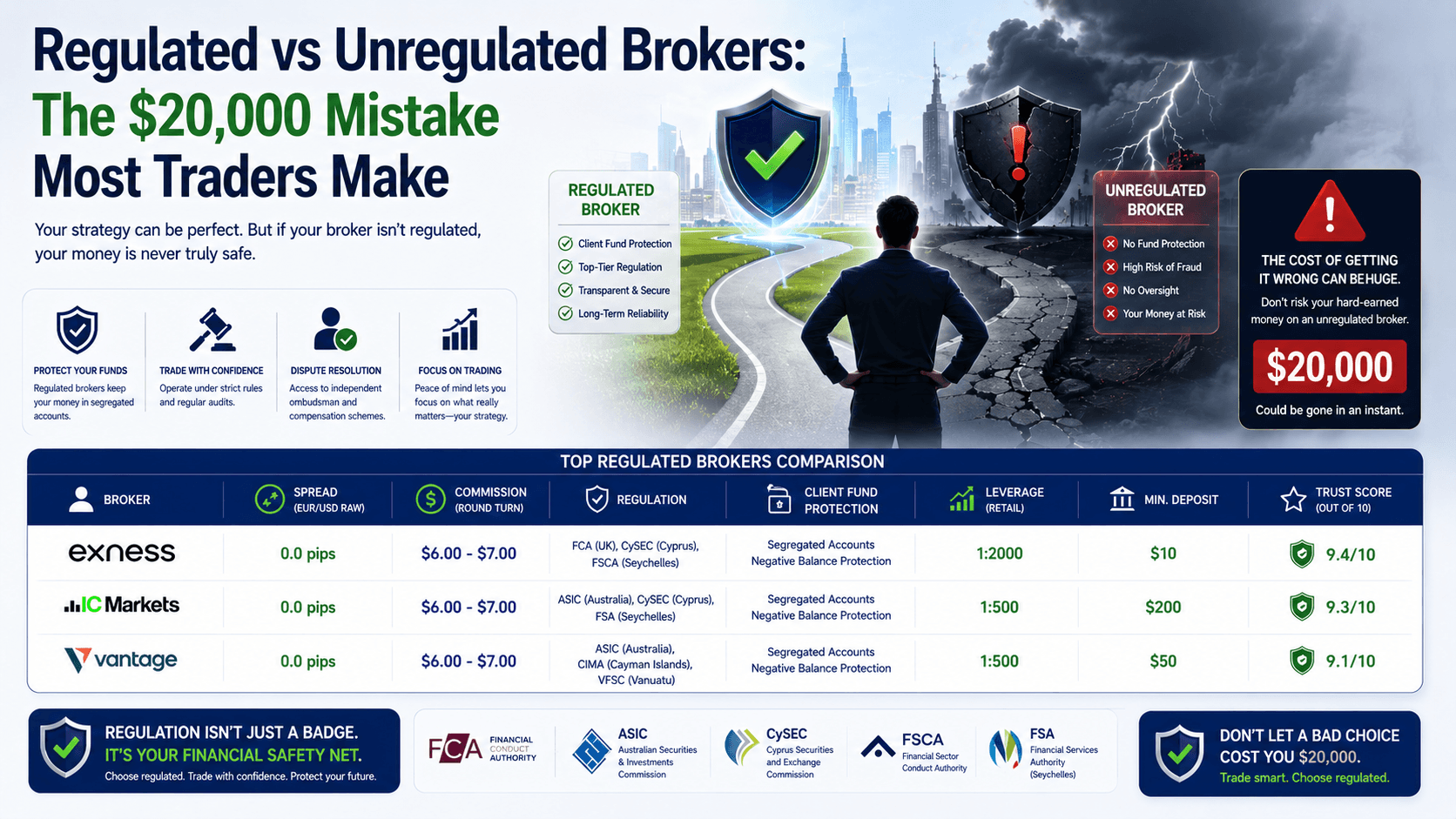 Regulated vs Unregulated Brokers: The $20,000 Mistake Most Traders Make