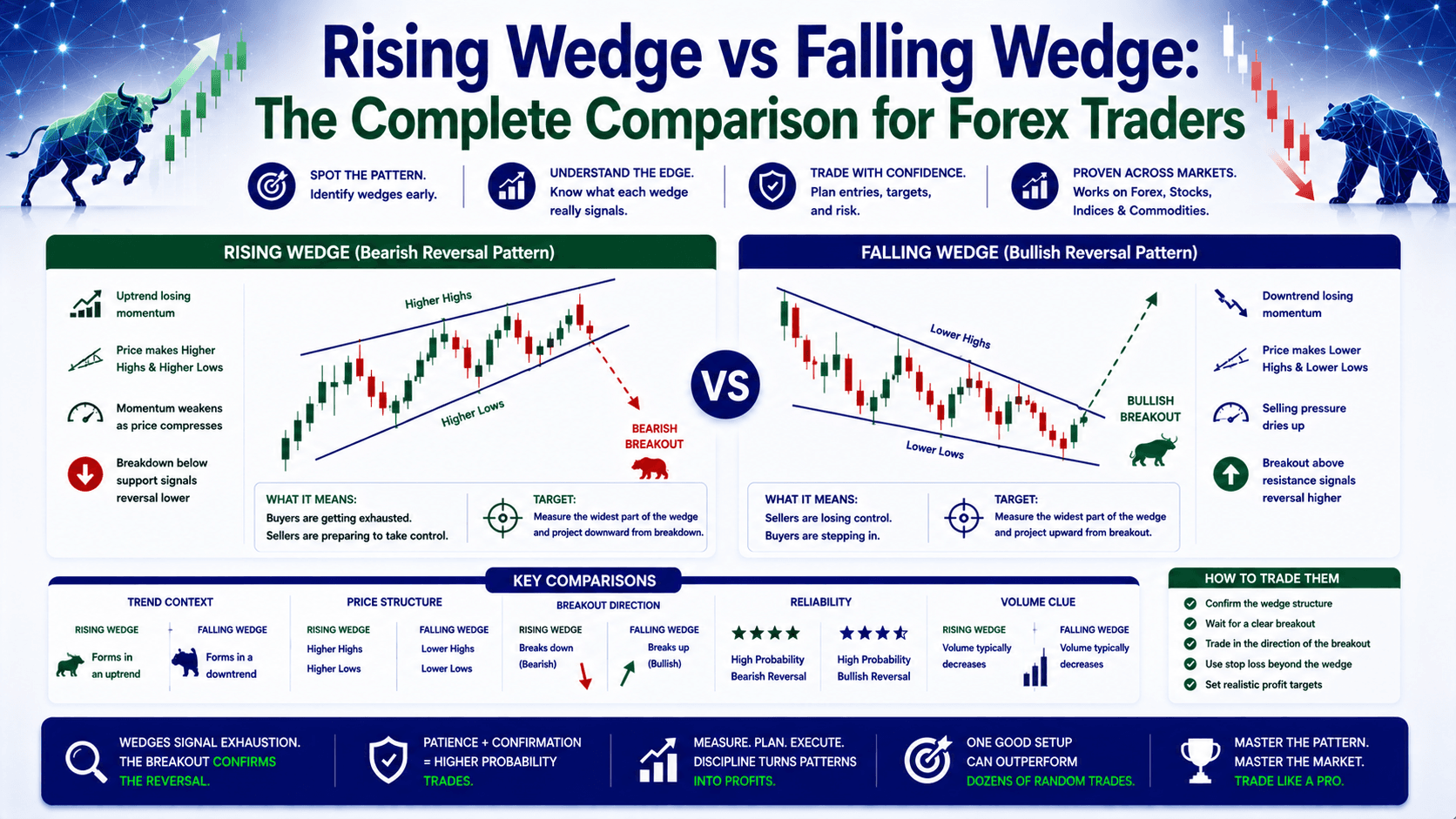 Rising Wedge vs Falling Wedge: The Complete Comparison for Forex Traders