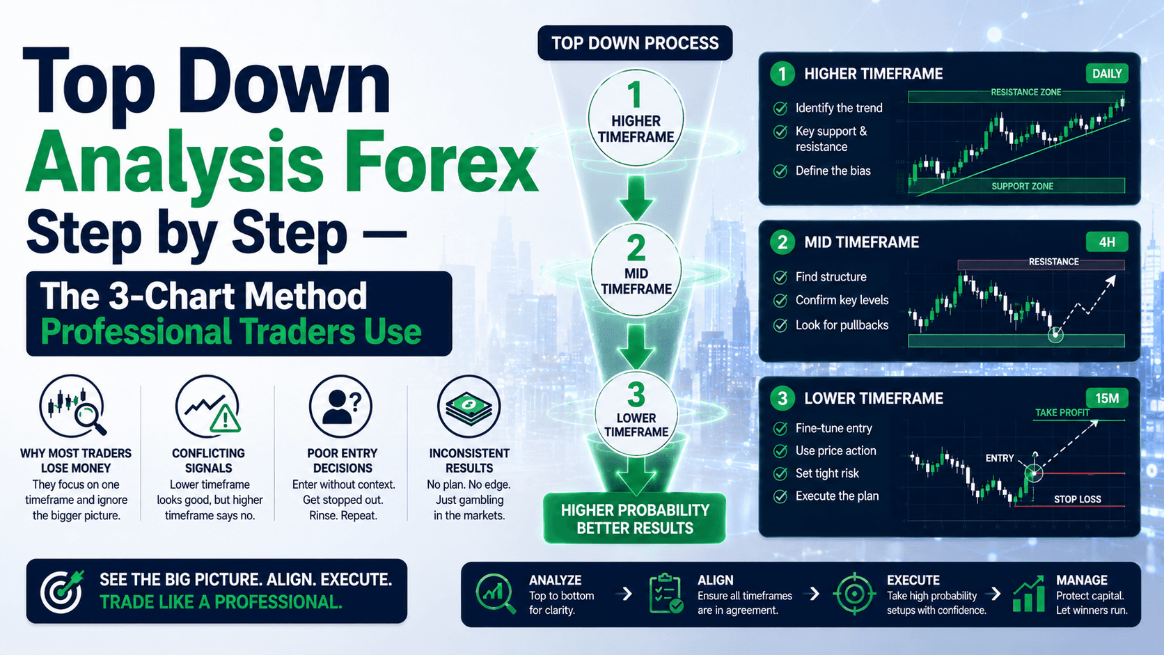 Top Down Analysis Forex Step by Step — The 3-Chart Method Professional Traders Use
