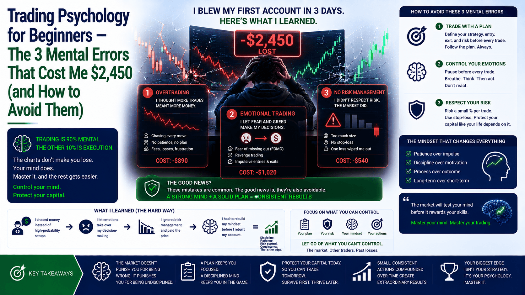 Trading Psychology for Beginners — The 3 Mental Errors That Cost Me $2,450 (and How to Avoid Them)