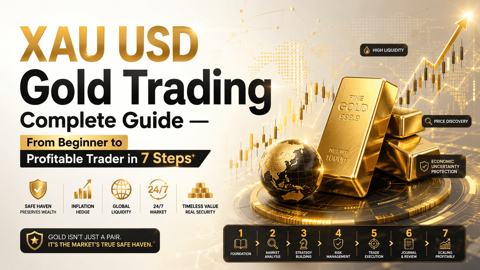 XAU USD Gold Trading Complete Guide — From Beginner to Profitable Trader in 7 Steps