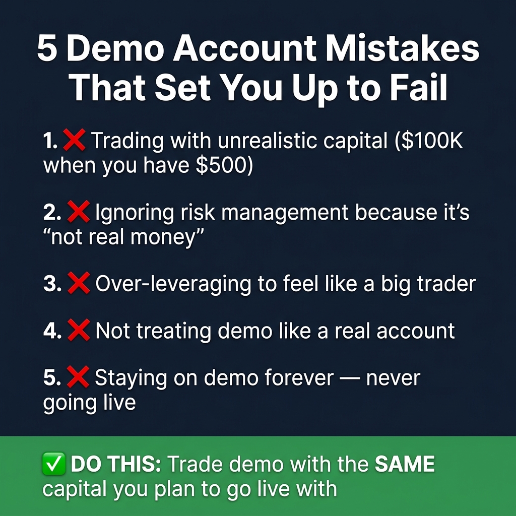 Five common demo account mistakes that beginners make — and how to avoid them
