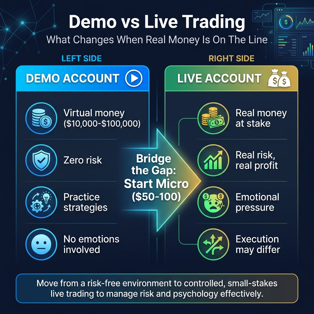 Demo account vs live account — key differences every trader should understand