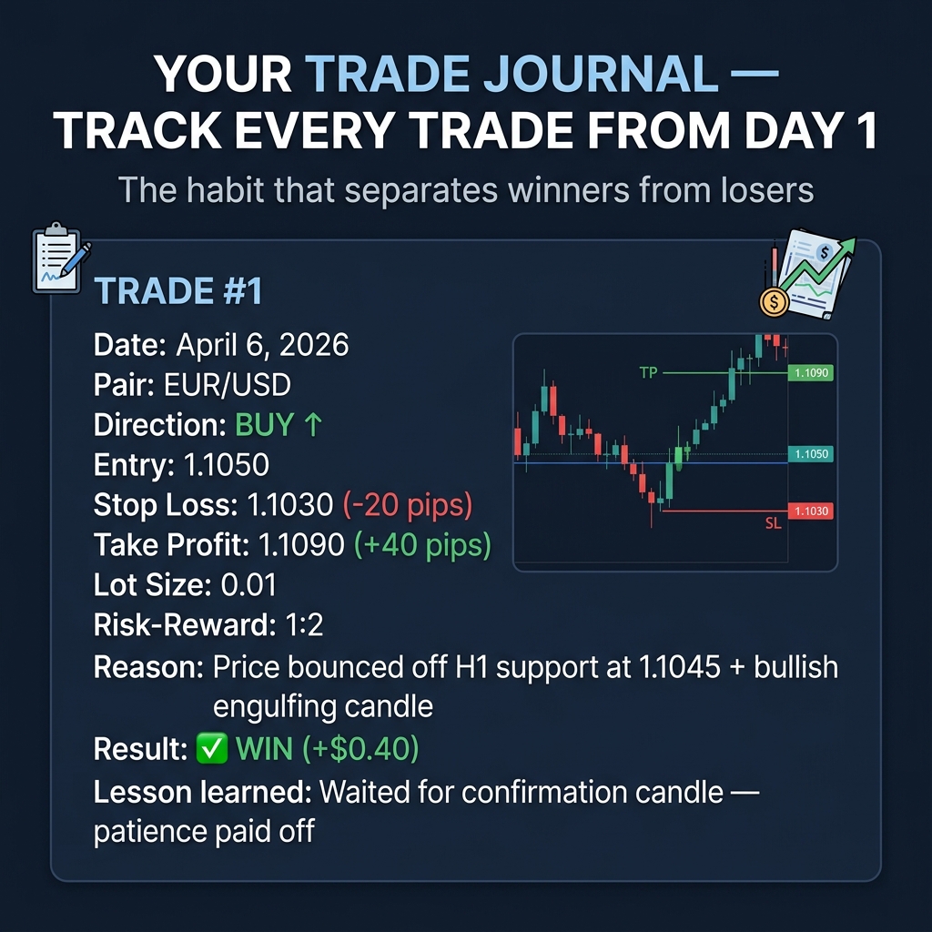 Trade journal template — track every trade from day one with this simple framework