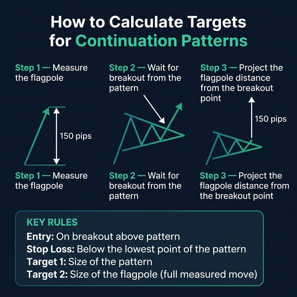Measure the flagpole and project it from the breakout point for your profit target