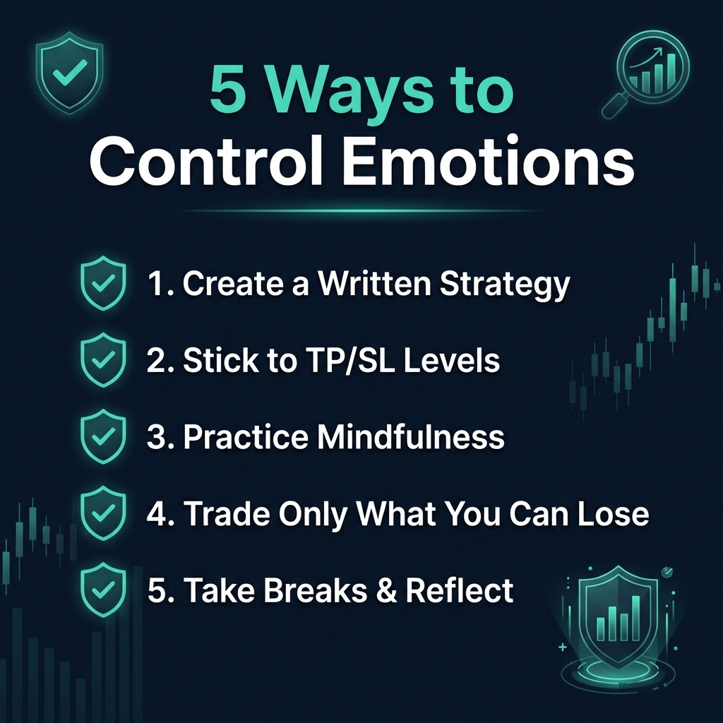 5 Ways to Control Trading Emotions: Strategy, TP/SL, Mindfulness, Risk Management, Reflection