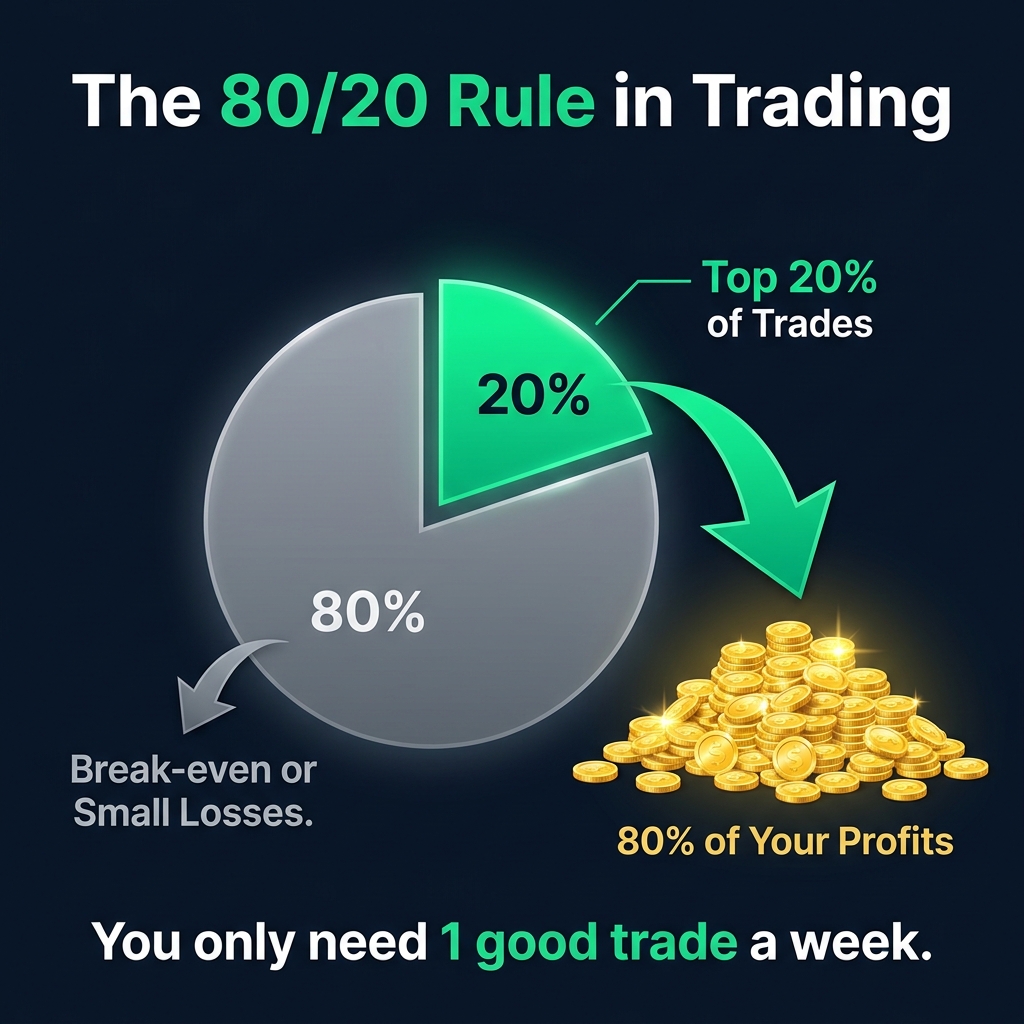 The 80/20 Rule: 80 percent of profits come from 20 percent of trades