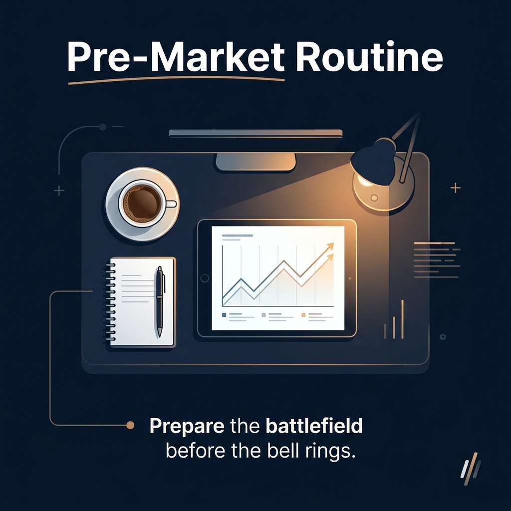 A clean pre-market routine with coffee and charts