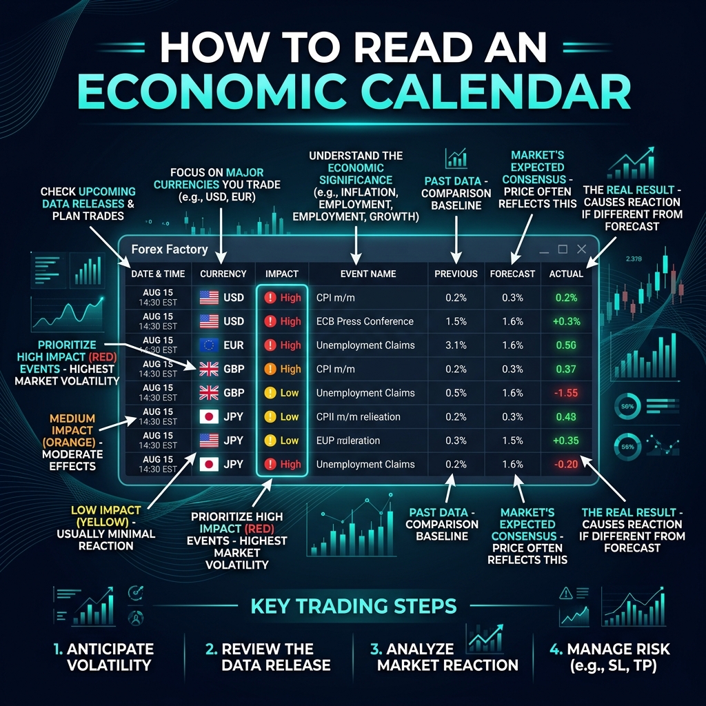 How to read an economic calendar — key fields explained