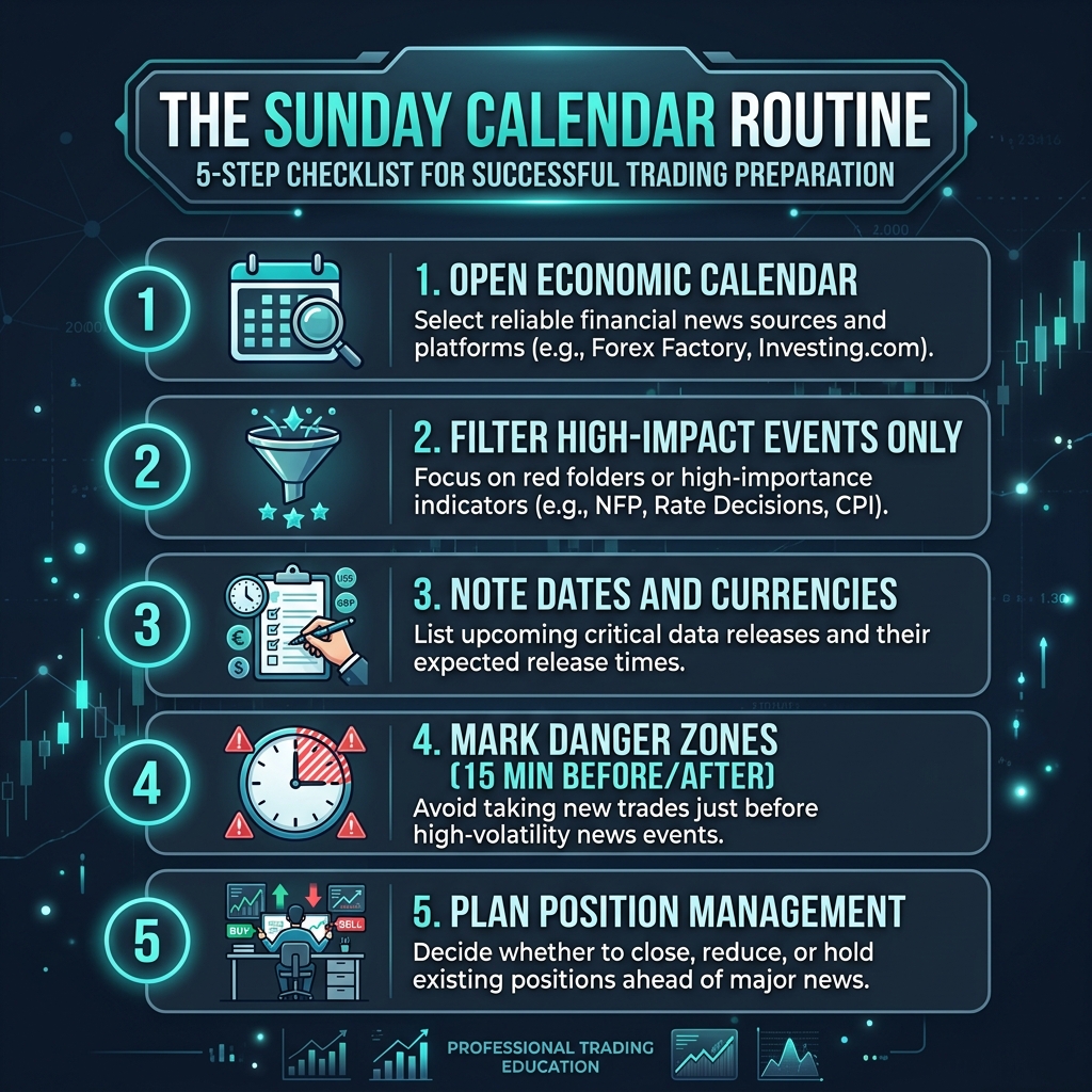 The Sunday Calendar Routine — 5 steps to prepare your trading week