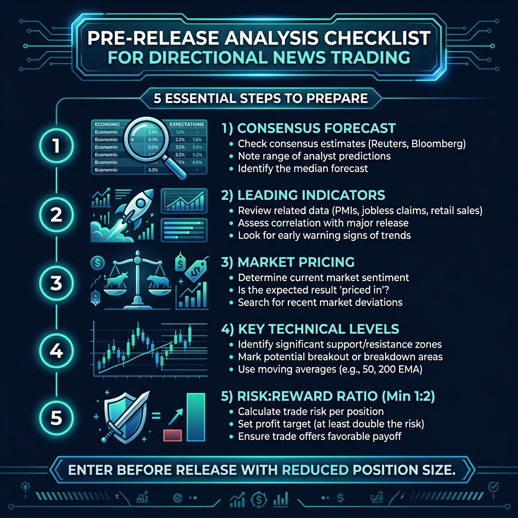 Pre-Release Analysis Checklist for directional news trading