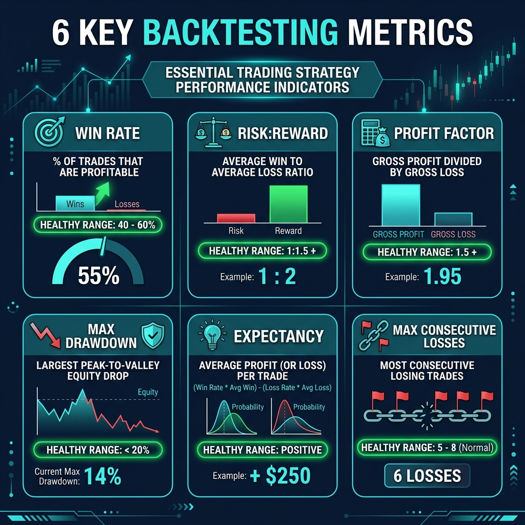 6 Key Backtesting Metrics with healthy ranges