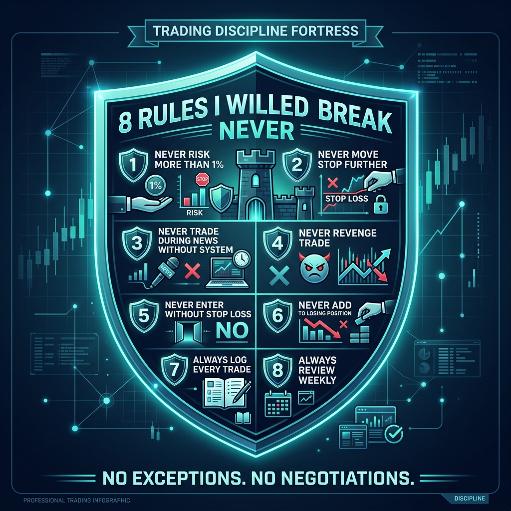 8 Rules I Will Never Break — the non-negotiable trading commandments