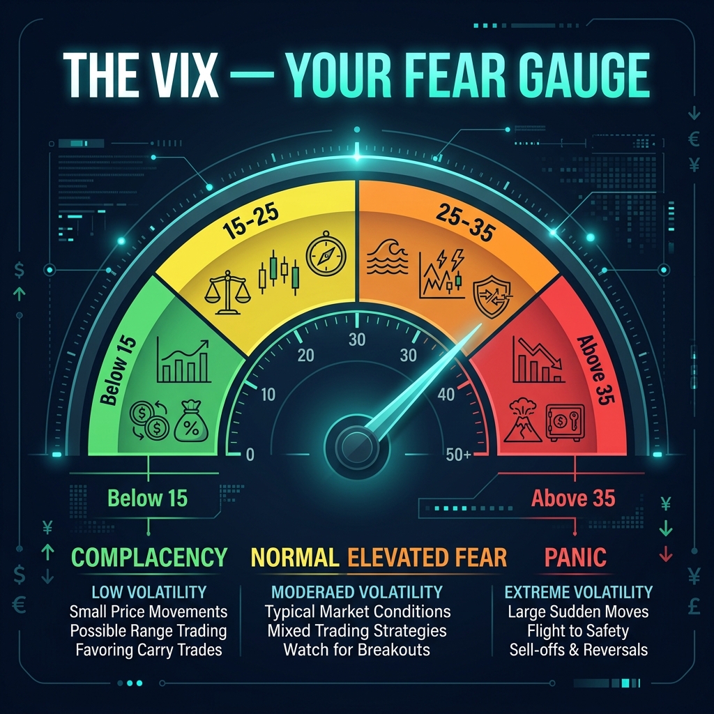 The VIX Fear Gauge — 4 zones of market fear