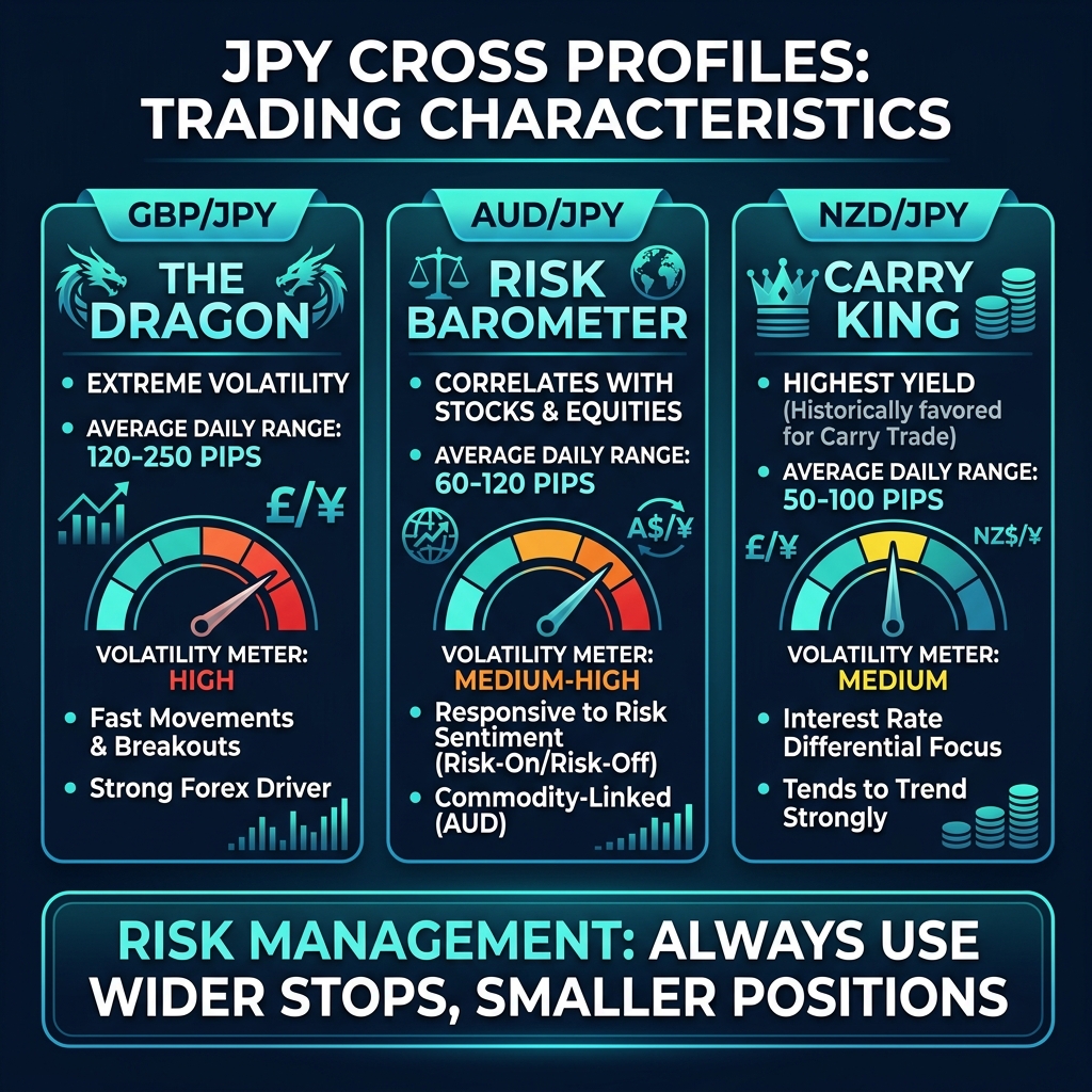 JPY Cross Profiles — GBP/JPY, AUD/JPY, NZD/JPY