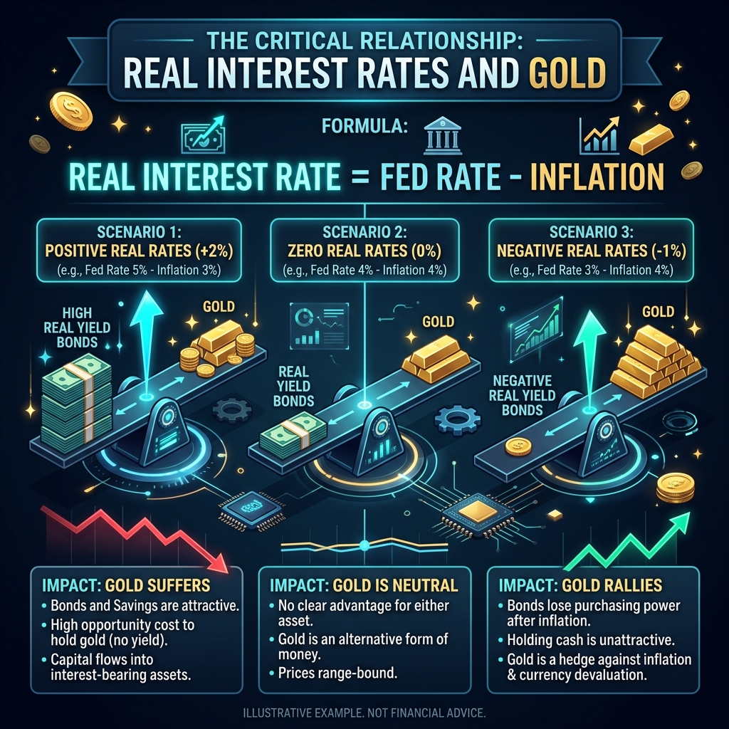 Real Interest Rates and Gold — inverse relationship