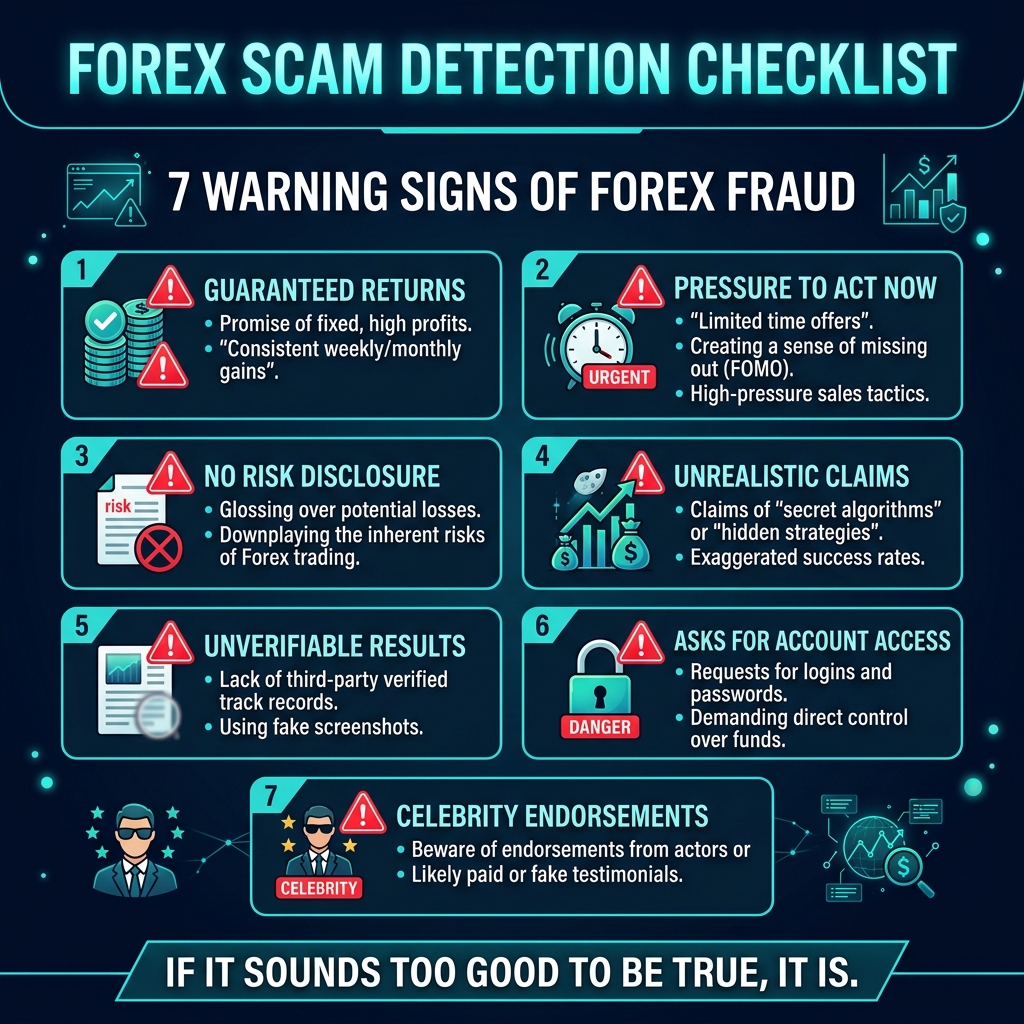 Forex Scam Detection Checklist — 7 warning signs