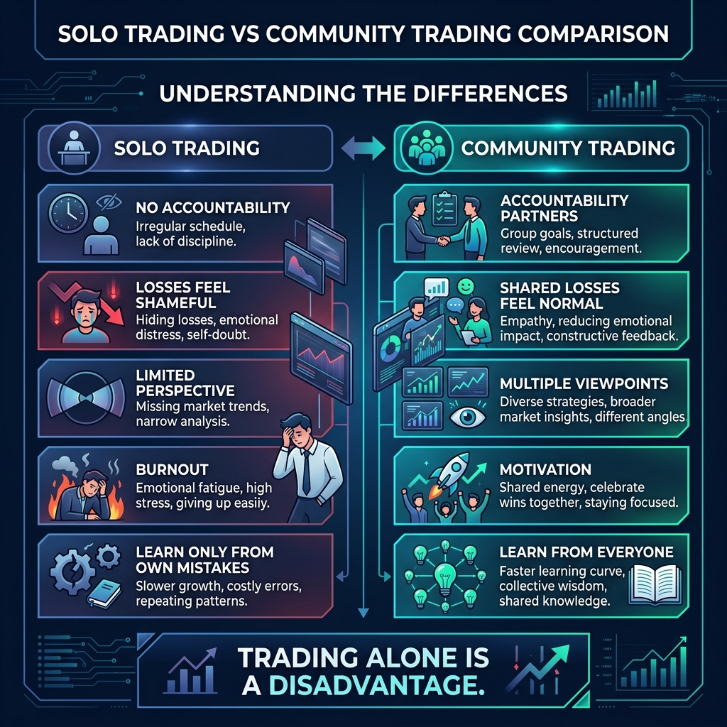 Solo Trading vs Community Trading comparison