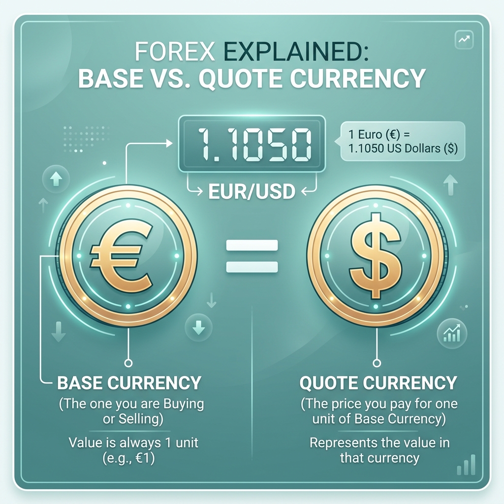 Base currency vs quote currency — how EUR/USD pricing works