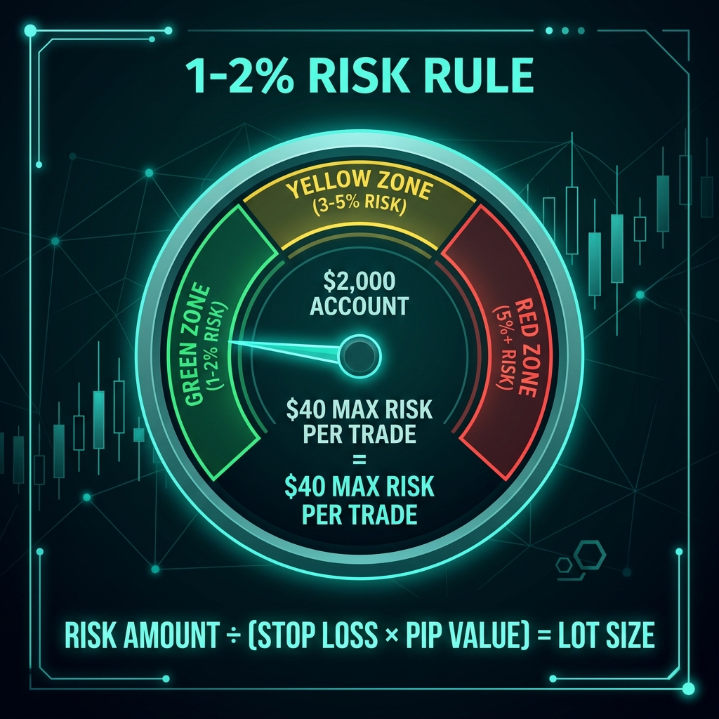 The 1-2% risk rule — how to calculate the right position size for every trade