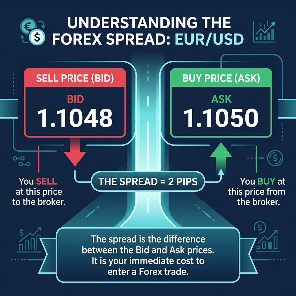The forex spread explained — the difference between bid and ask price